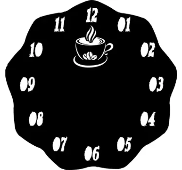 Coffee Clock Sticker - TenStickers
