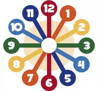 Colors sticker clock - TenStickers