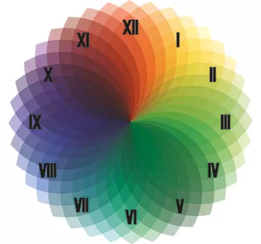Colour Wheel Shades Clock Sticker - TenStickers