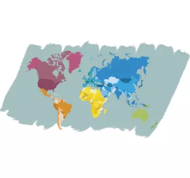 Colourful World Map Sticker - TenStickers