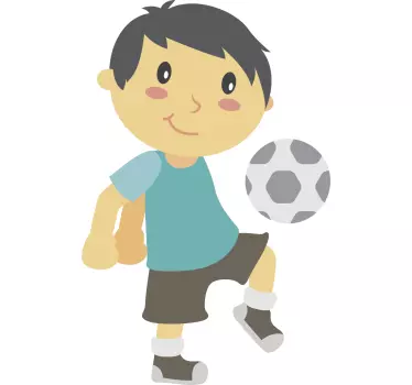 Comic Football Boy Wall Sticker - TenStickers
