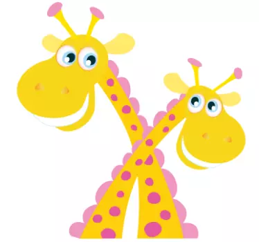 Crisscrossed Giraffes Kids Sticker - TenStickers