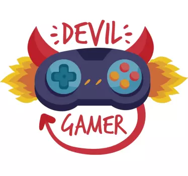devil gamer video game wall sticker - TenStickers