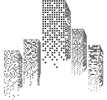 Dotted Skyscrapers Wall Sticker - TenStickers