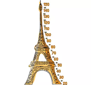 Eiffel Tower Height Chart Decal - TenStickers