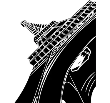 Eiffel Tower Perspective Wall Sticker - TenStickers