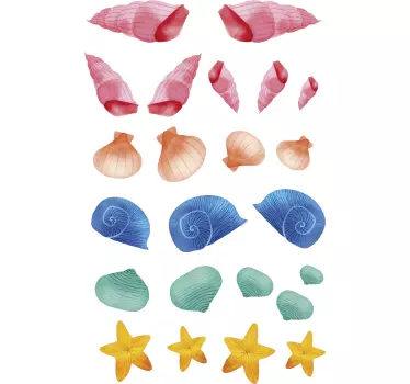 Fish Shells Home Wall Sticker - TenStickers