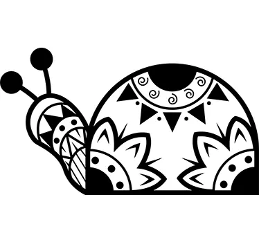 Floral Mono-Colour Snail Sticker - TenStickers