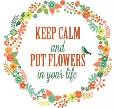 Floral Motivational Wall Sticker - TenStickers