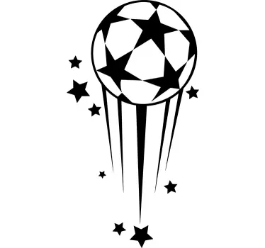 Flying Football With Stars Sticker - TenStickers