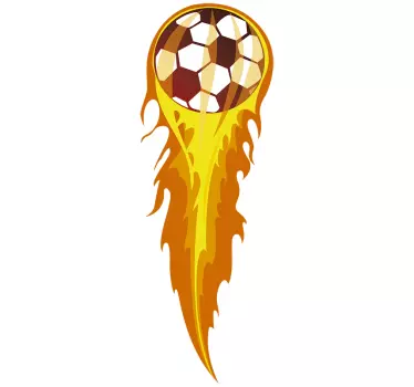 Ball on Fire Football Wall Sticker - TenStickers