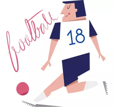 Football Player Kids Decal - TenStickers