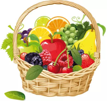 Kitchen wall sticker fruit basket - TenStickers