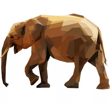 Geometric Asian elephant wild animal sticker - TenStickers