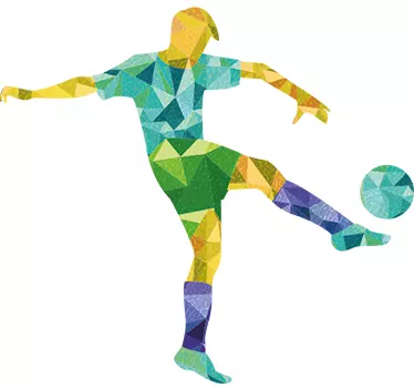 Geometric Footballer Sticker - TenStickers