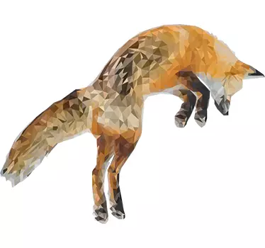 Geometric fox wild animal sticker - TenStickers