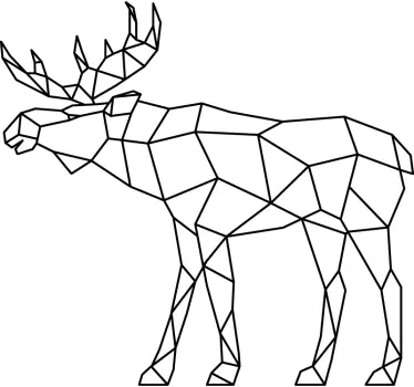 Geometric Moose Living Room Wall Decor - TenStickers