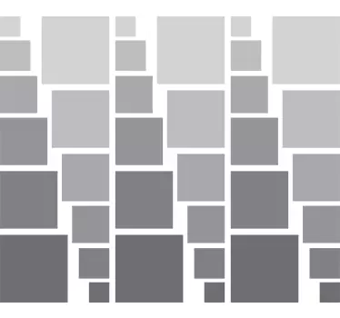 Abstract grey squares geometric wall sticker - TenStickers