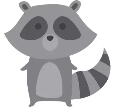 Grey Raccoon Sticker - TenStickers