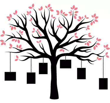 Hanging Frames Tree Kids Room Wall Sticker - TenStickers