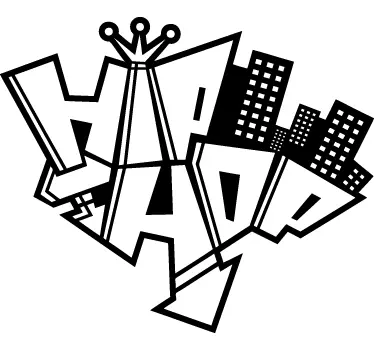 Hip Hop Graffiti Wall Sticker - TenStickers
