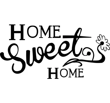 Home Sweet Home Wall Text Wall Decal - TenStickers