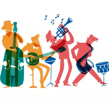 Jazz Musicians Illustrated Home Wall Sticker - TenStickers