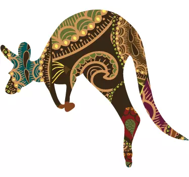 Kangaroo Pattern Silhouette Wall Sticker - TenStickers