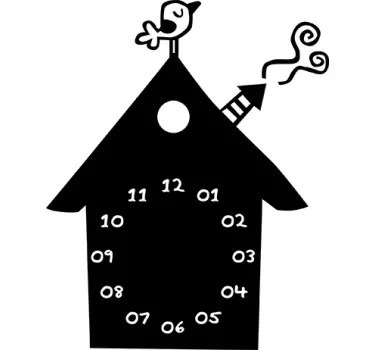 Kids Bird House Wall Clock Sticker - TenStickers