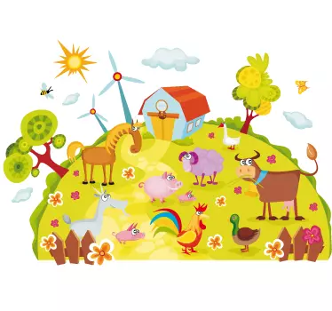 Kids Farm Planet Wall Sticker - TenStickers