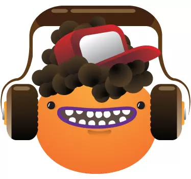 Kids Fuzzy Headphones Friend Decal - TenStickers