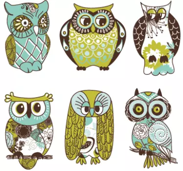 Kids Owl Decal Collection - TenStickers