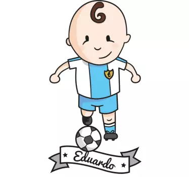 Kids Personalised Footballer Wall Sticker - TenStickers