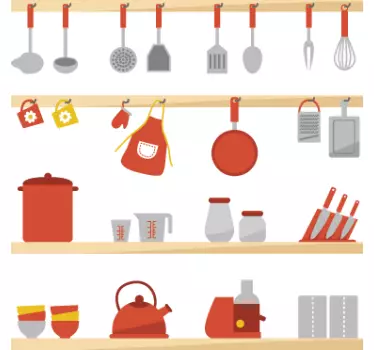 Kitchen Utensils Wall Sticker - TenStickers
