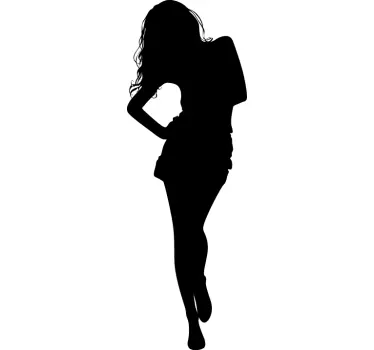 Lady Walking Silhouette Decal - TenStickers