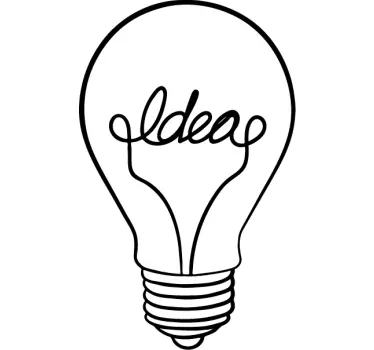 Light bulb idea text wall decal - TenStickers