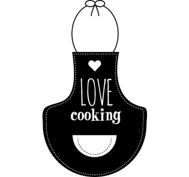 Love Cooking Apron Sticker - TenStickers