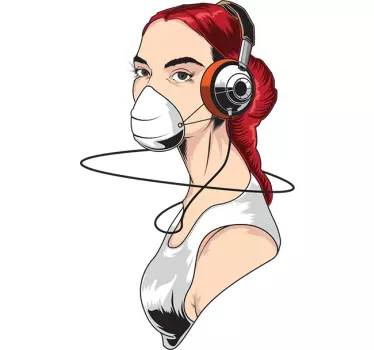 Love Music Girl Decal - TenStickers