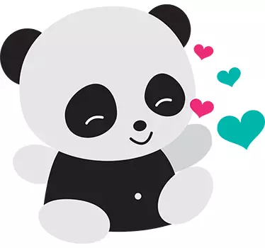 Loving Baby Panda Sticker - TenStickers