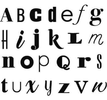 Modern alphabet text wall decal - TenStickers