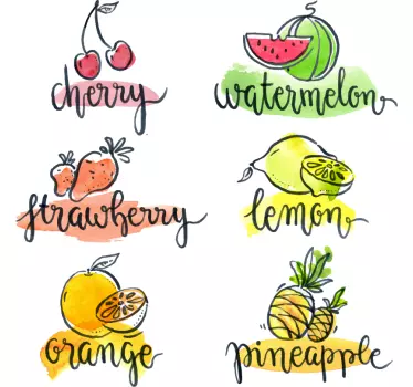 Named Fruit Wall Stickers - TenStickers