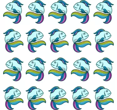 Neon Fishes Wall Stickers - TenStickers