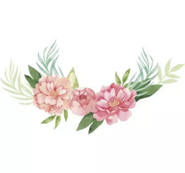 Peonies pastel colour flower wall decal - TenStickers