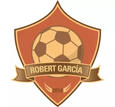 Personalised Football Champion Shield Wall Sticker - TenStickers