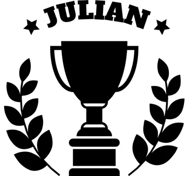 Personalised Trophy Kids Sticker - TenStickers