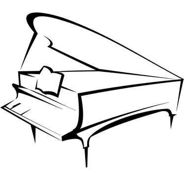 Piano Drawing Decorative Decal - TenStickers