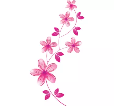 Pink Flowers Wall Sticker - TenStickers