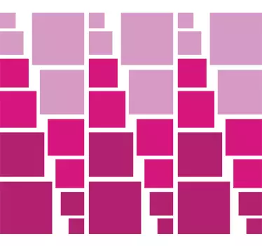 Pink Geometric Squares Sticker - TenStickers