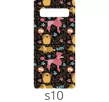 Playful Dog Pattern Samsung stickers - TenStickers