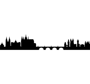Prague Silhouette Wall Sticker - TenStickers